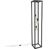 QAZQA Industriële vloerlamp zwart 3-lichts - Big Cage