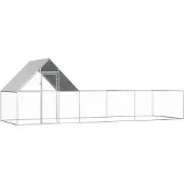 vidaXL Kippenren 6x2x2 m gegalvaniseerd staal
