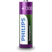 Philips Oplaadbare Batterijen AA - 4 Stuks - NiMH - 1300 mAh - tot 1000 Keer Oplaadbaar
