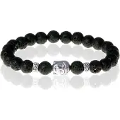 Memphis Kralen armband Lavasteen Buddha Silver