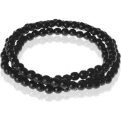 Memphis Zwarte houten kralen ketting 90cm