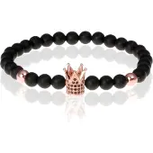 Memphis kralen armband Matte Agaat Crown Rose