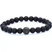 Memphis kralen armband Agaat Pave Bead Black