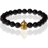 Memphis kralen armband Lavasteen Gladiator Goudkleurig
