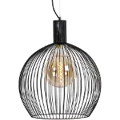 QAZQA Design ronde hanglamp zwart 50 cm - Wire Dos