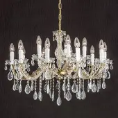 Orion Kroonluchter kristal Marie Claire, dimbaar, messing / goud, Woon-/ Eetkamer, metaal, kroonluchter