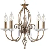 Elstead Lighting LED Kroonluchter | 5X E14 Max 60W | Dimbaar | Aged Brass
