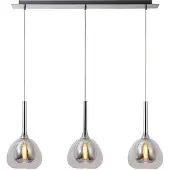 Brilliant Eetkamer hanglamp Hadan chroom met smoke glas