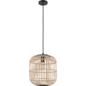 Eglo Bordesley Hanglamp - E27 - Ø 35 cm - bamboe, rotan - Zwart, bruin