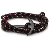 LGT JWLS Zwarte anker armband met polyester koord