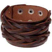 LGT JWLS Leren mannen armband bruin ingesneden leer
