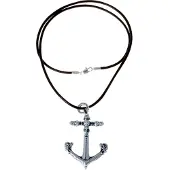 Mendes heren ketting 925 zilver Anchor Skull