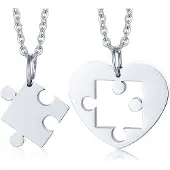 LGT JWLS LGT Jewels vriendschapsketting Edelstaal Hart Puzzel