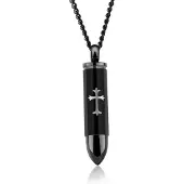 Mendes kettinghanger Edelstaal Black Bullet Cross