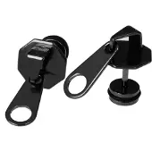 Mendes Zipper Stud oorbellen Titanium Zwart