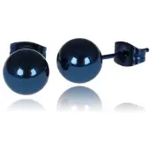 LGT JWLS LGT Jewels Stud oorbellen Bol Blauw 6mm
