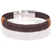 LGT JWLS Bali Armband heren Bruin leer met Touw