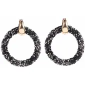 Cilla Jewels Ronde oorbellen Kristal Zwart Goud