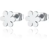 Cilla Jewels oorknoppen Edelstaal Bloem Zilverkleurig