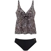 LASCANA Tankini bruin / zwart / wit