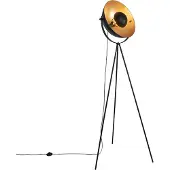 QAZQA Vloerlamp zwart met goud 42 cm verstelbaar tripod - Magnax
