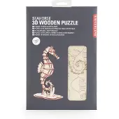 Kikkerland 3D puzzel van hout - In de vorm van een Zeepaardje - Vrijetijdsbesteding - Decoratief
