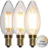 Star Trading 3 standen - Kaarslamp - E14 - 4W - Super Warm Wit <2200K - Filament - Helder