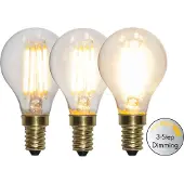 Star Trading 3 standen - Standaard bol - E14 - 4W - Super Warm Wit <2200K - Filament - Helder
