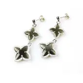 Sophie model 2 Stars oorringen in zilver donkergrijze stenen