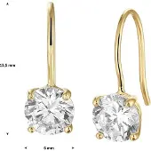 Trendjuwelier huiscollectie Oorhangers Franse Haak Zirkonia Geelgoud Glanzend