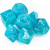 Chessex Cirrus Aqua/Silver Polydice (7)