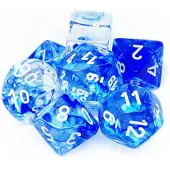 Chessex Dobbelstenen Nebula Dark Blue/White Polydice (7 stuks)