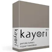 Kayori Topper Hoeslaken Shizu Taupe (Percal)-160 x 210 cm