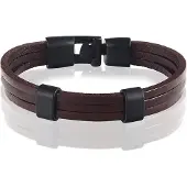 LGT JWLS LGT Jewels heren armband Bruin leer Schuifgesp - 20cm