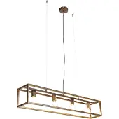 QAZQA Industriële hanglamp roestbruin 4-lichts - Cage