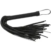Bad Kitty – Kleine Flogger Zweep met Klassiek Ontwerp en Stevige Striemen - Zwart