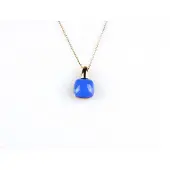 Sophie model Caprice ketting in zilver roze verguld met hanger blauwe steen