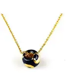 Sophie model Giada ketting in zilver verguld met hanger bol blauwe email