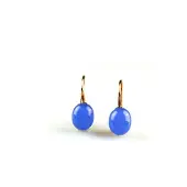 Sophie model Venetia oorringen in zilver roze verguld blauwe steen