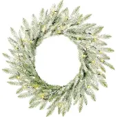Black Box Trees Kerstkrans Brewer Wreath Green Frosted 60 cm LED