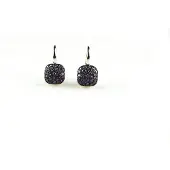 Sophie model Carre oorringen in zilver paarse zirkonia