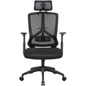Acaza Bureaustoel - Ergonomische Bureaustoel - Bureaustoelen voor Volwassenen - Verstelbare Kantoorstoel - Office Chair - Zwart