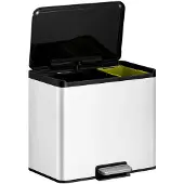 EKO - Essential 2 Recycler pedaalemmer 20+9 liter - Steel Polypropylene - Weiß