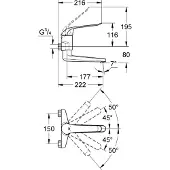GROHE Euroeco Special wandkraan met draaibare uitloop 21,9cm chroom