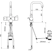 Delabie WT-Therm. SECURITH. Medisch gebied, draaibare uitloop, H205 mm, L150 mm
