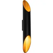 QAZQA Design wandlamp zwart met goud - Organo L