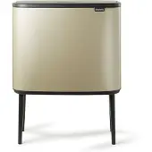 Brabantia Bo Touch Bin Prullenbak - 3 x 11 liter - Afvalscheiding - Metallic Gold
