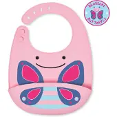 Skip Hop Zoo Fold & Go Silicone Bib - Butterfly