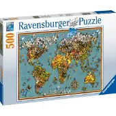 Ravensburger Puzzel 500 stukjes - Wereldkaart van vlinders - - Landschap en natuur - Gemengd