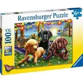 Ravensburger Puppy Picnic 100 Delen Puzzel voor Kinderen - Uniek Stuk Ontwerp | Antireflecterende Oppervlak | Perfect Ontwikkelingsspeelgoed